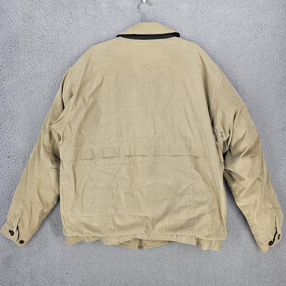 LL Bean 3-in-1 Jacket Chore Coat Mens LT Beige Goose Down Liner Full Zip - Picture 12 of 16
